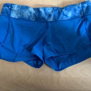 lululemon size 10 blue speed short